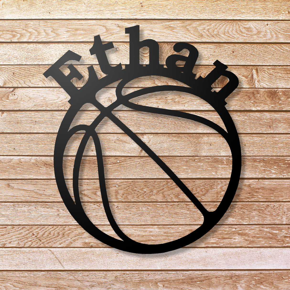 Basketball Personalized Metal Sign - One Lines - Madison Iron and Wood