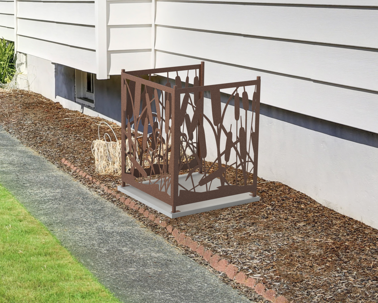Cattails Design AC Unit Cover - Multiple Sizes - Madison Iron and Wood
