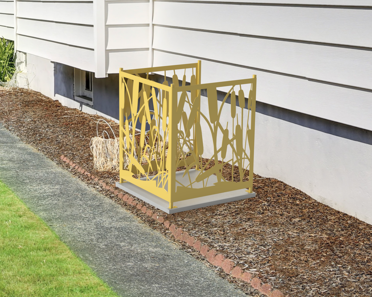 Cattails Design AC Unit Cover - Multiple Sizes - Madison Iron and Wood