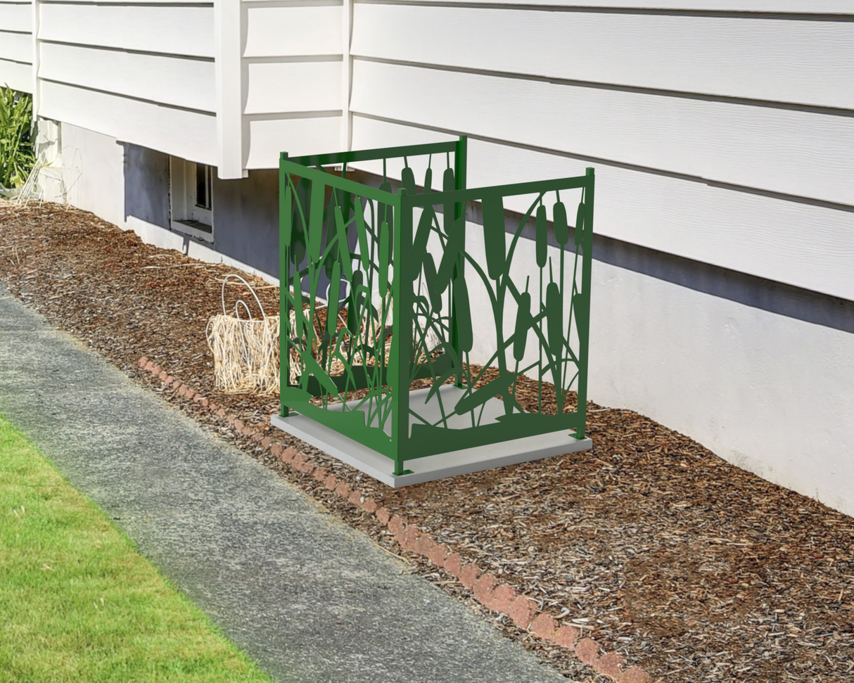 Cattails Design AC Unit Cover - Multiple Sizes - Madison Iron and Wood