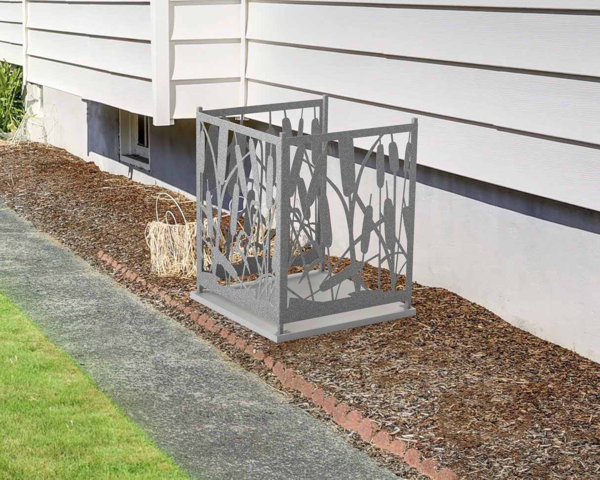 Cattails Design AC Unit Cover - Multiple Sizes - Madison Iron and Wood
