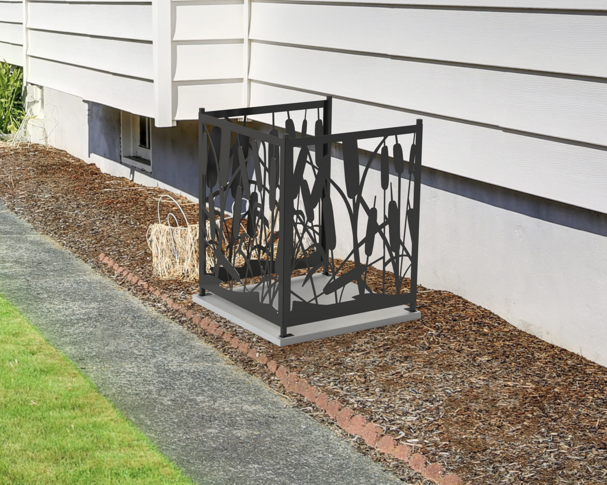 Cattails Design AC Unit Cover - Multiple Sizes - Madison Iron and Wood
