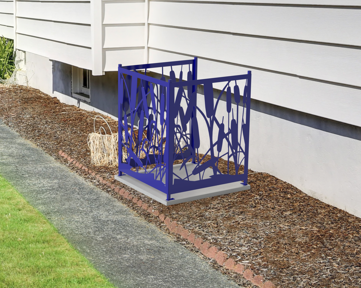 Cattails Design AC Unit Cover - Multiple Sizes - Madison Iron and Wood