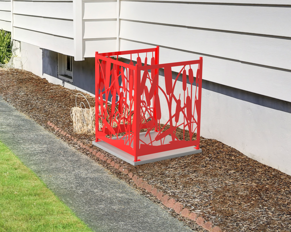 Cattails Design AC Unit Cover - Multiple Sizes - Madison Iron and Wood