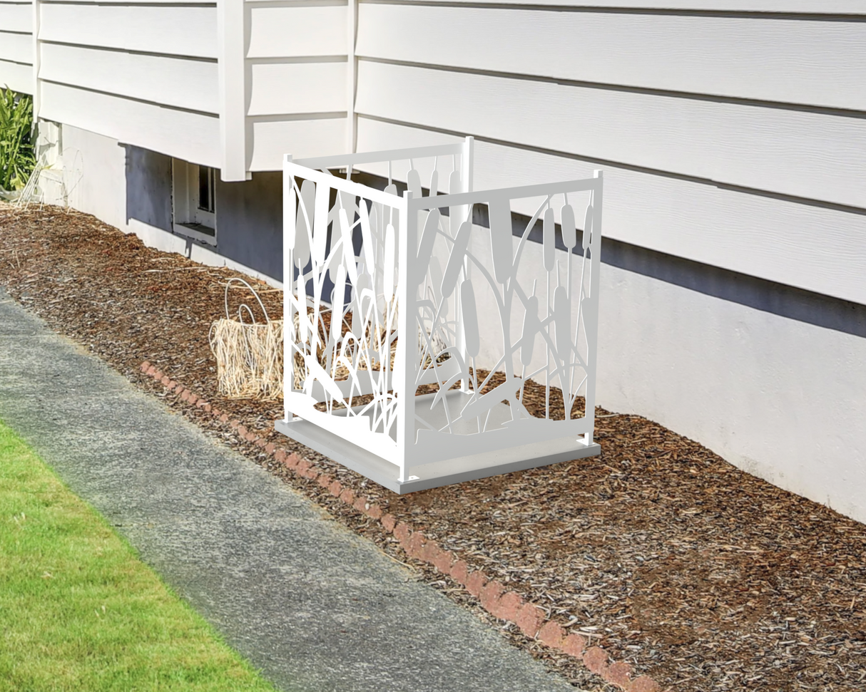 Cattails Design AC Unit Cover - Multiple Sizes - Madison Iron and Wood