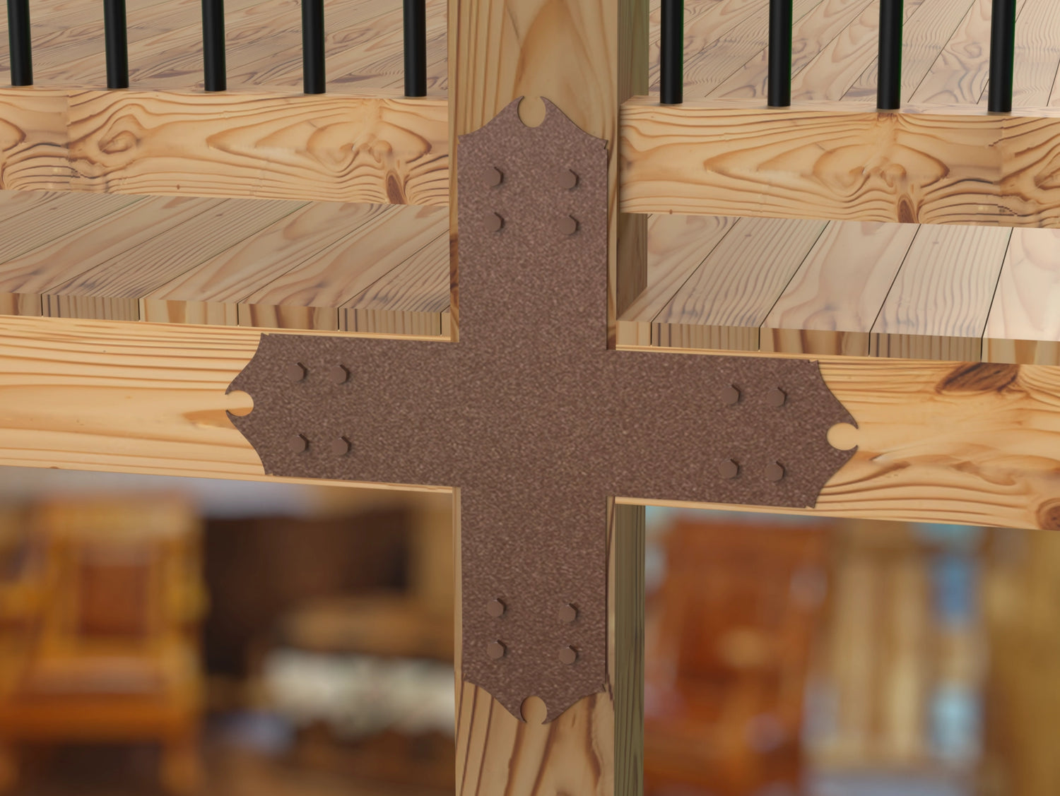 Colonial Brackets For 4x4 Dimensional Lumber - Madison Iron and Wood