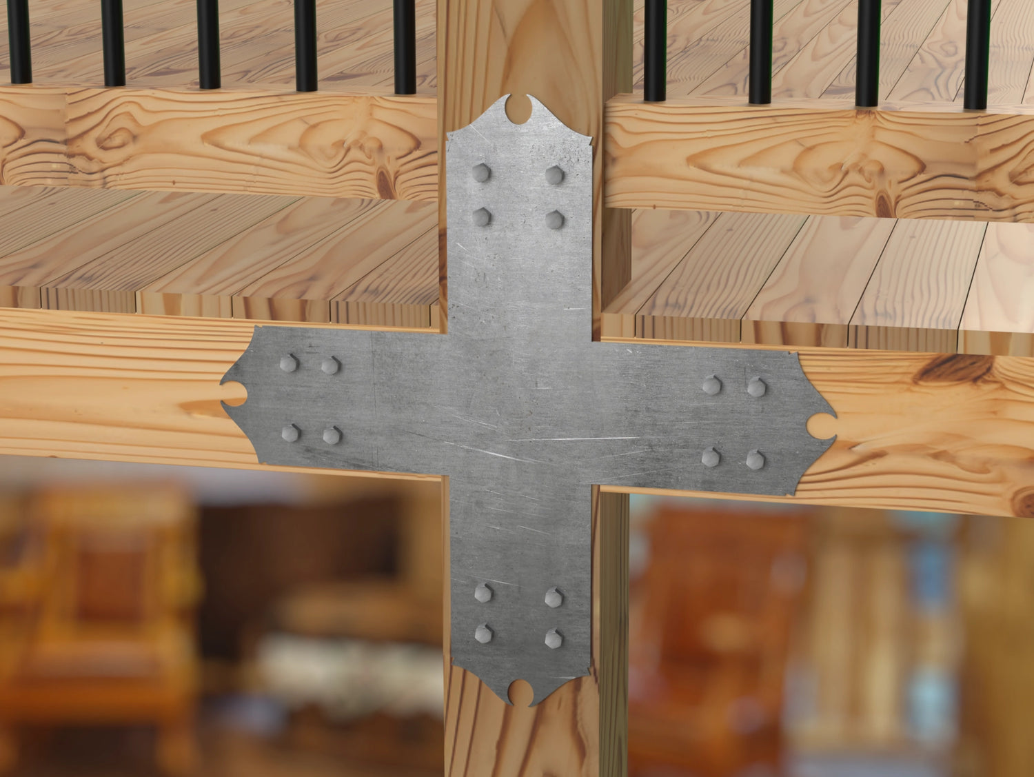 Colonial Brackets For 4x4 Dimensional Lumber - Madison Iron and Wood
