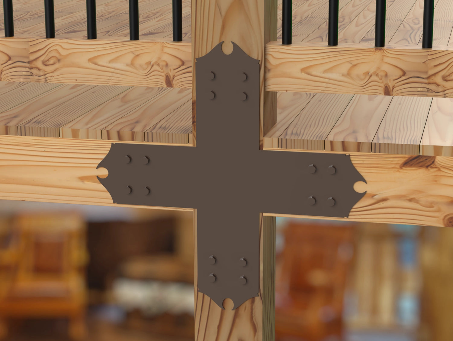 Colonial Brackets For 4x4 Dimensional Lumber - Madison Iron and Wood