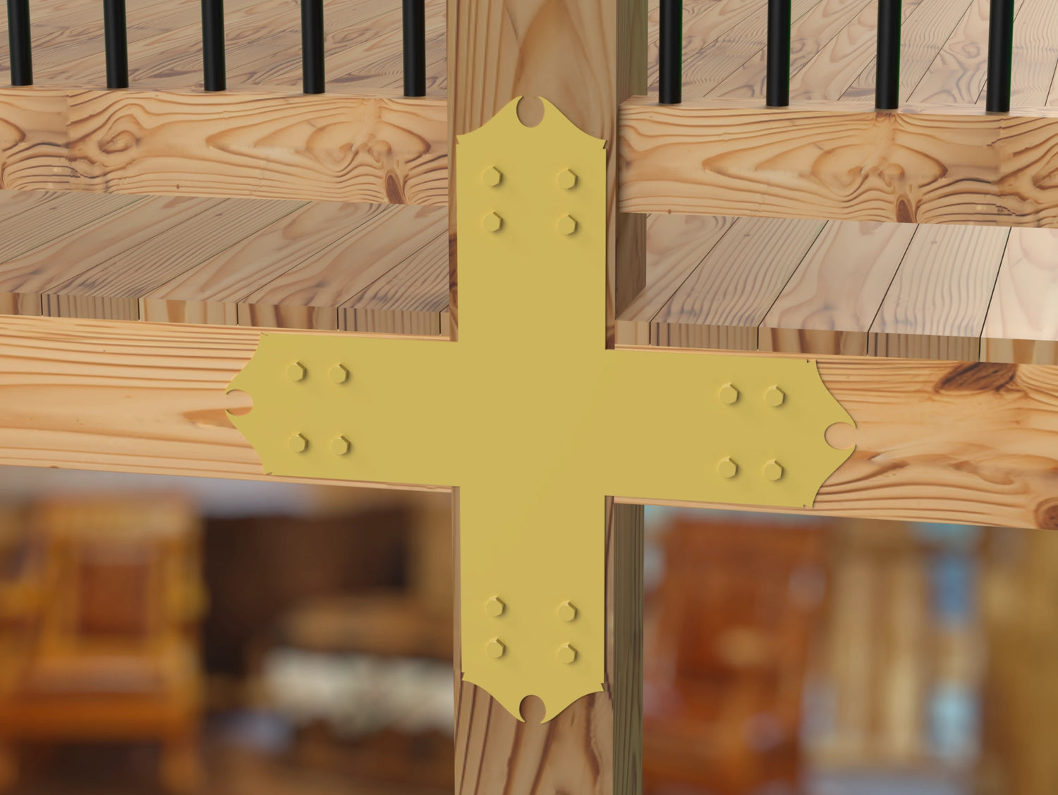 Colonial Brackets For 4x4 Dimensional Lumber - Madison Iron and Wood