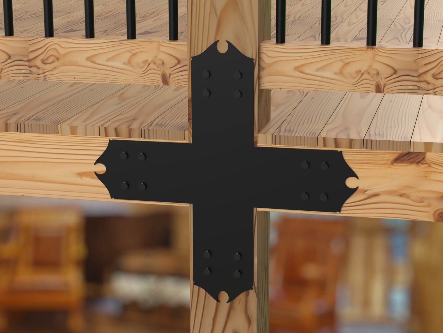 Colonial Brackets For 4x4 Dimensional Lumber - Madison Iron and Wood