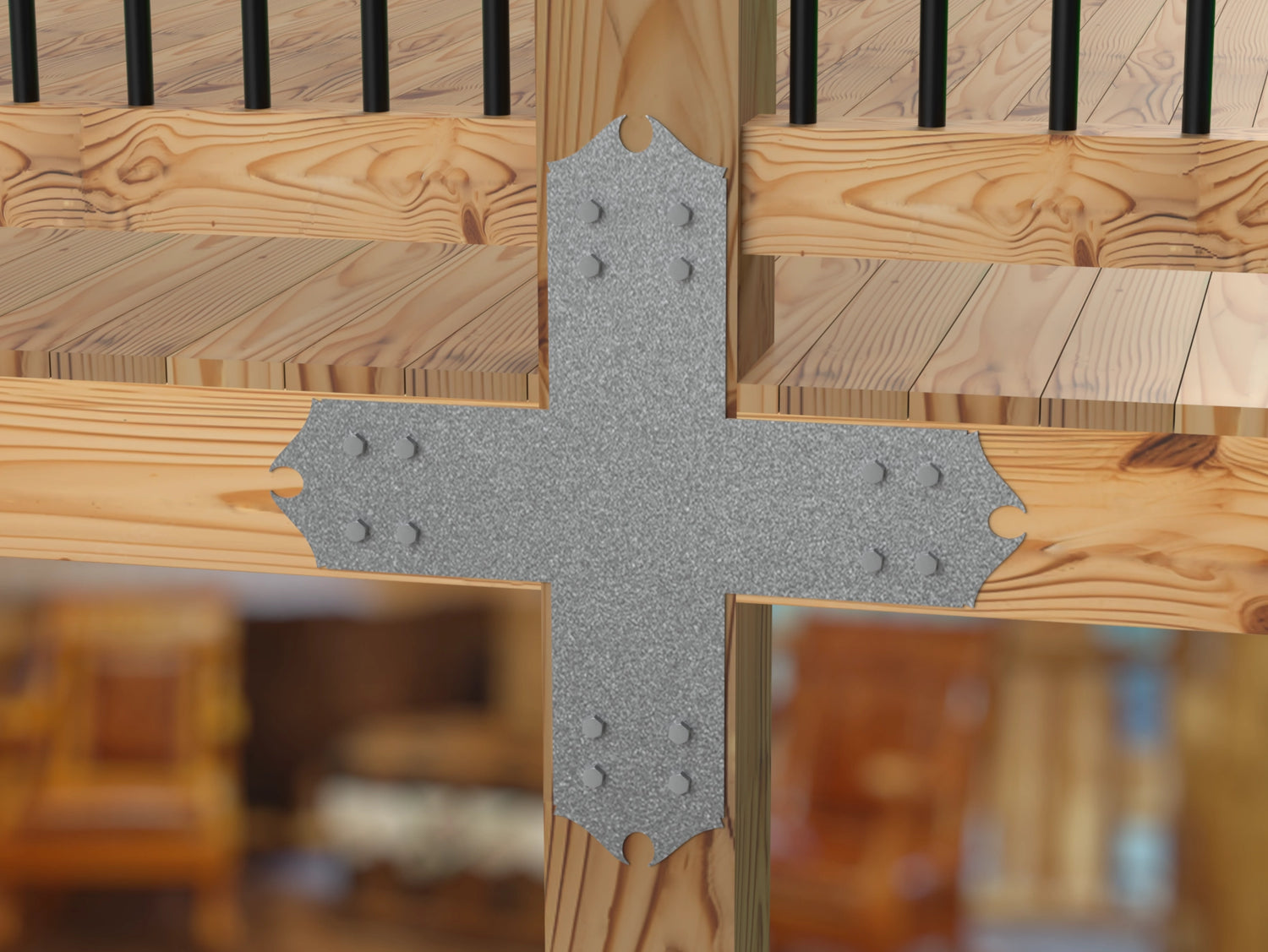 Colonial Brackets For 4x4 Dimensional Lumber - Madison Iron and Wood