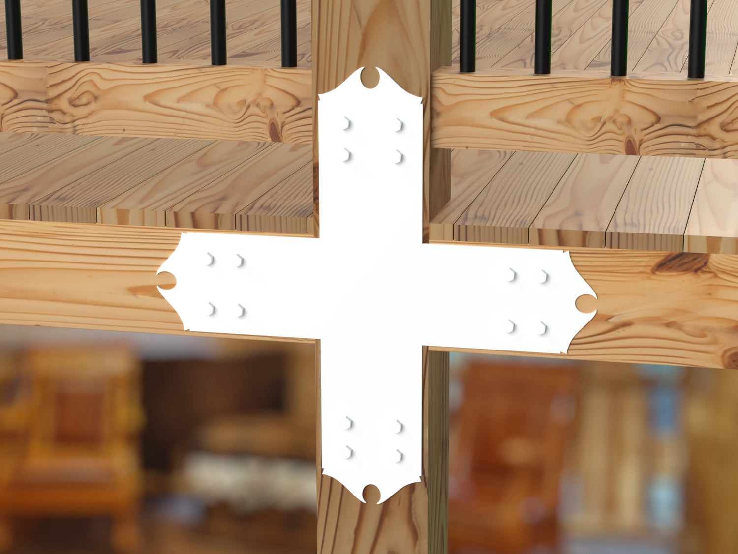 Colonial Brackets For 4x4 Dimensional Lumber - Madison Iron and Wood