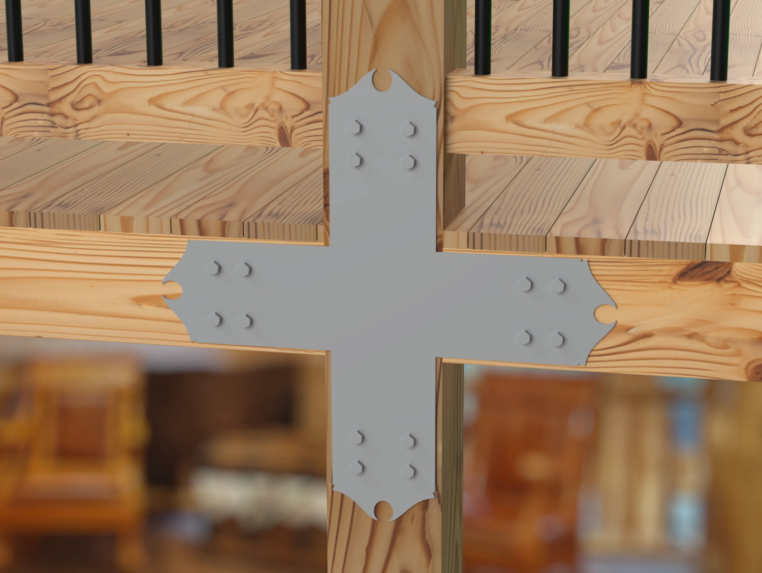 Colonial Brackets For 4x4 Dimensional Lumber - Madison Iron and Wood