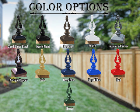 4X4 Wrought Iron Acorn Top Post Cap (Fits 3.5 x 3.5 Post Size) - Madison Iron and Wood