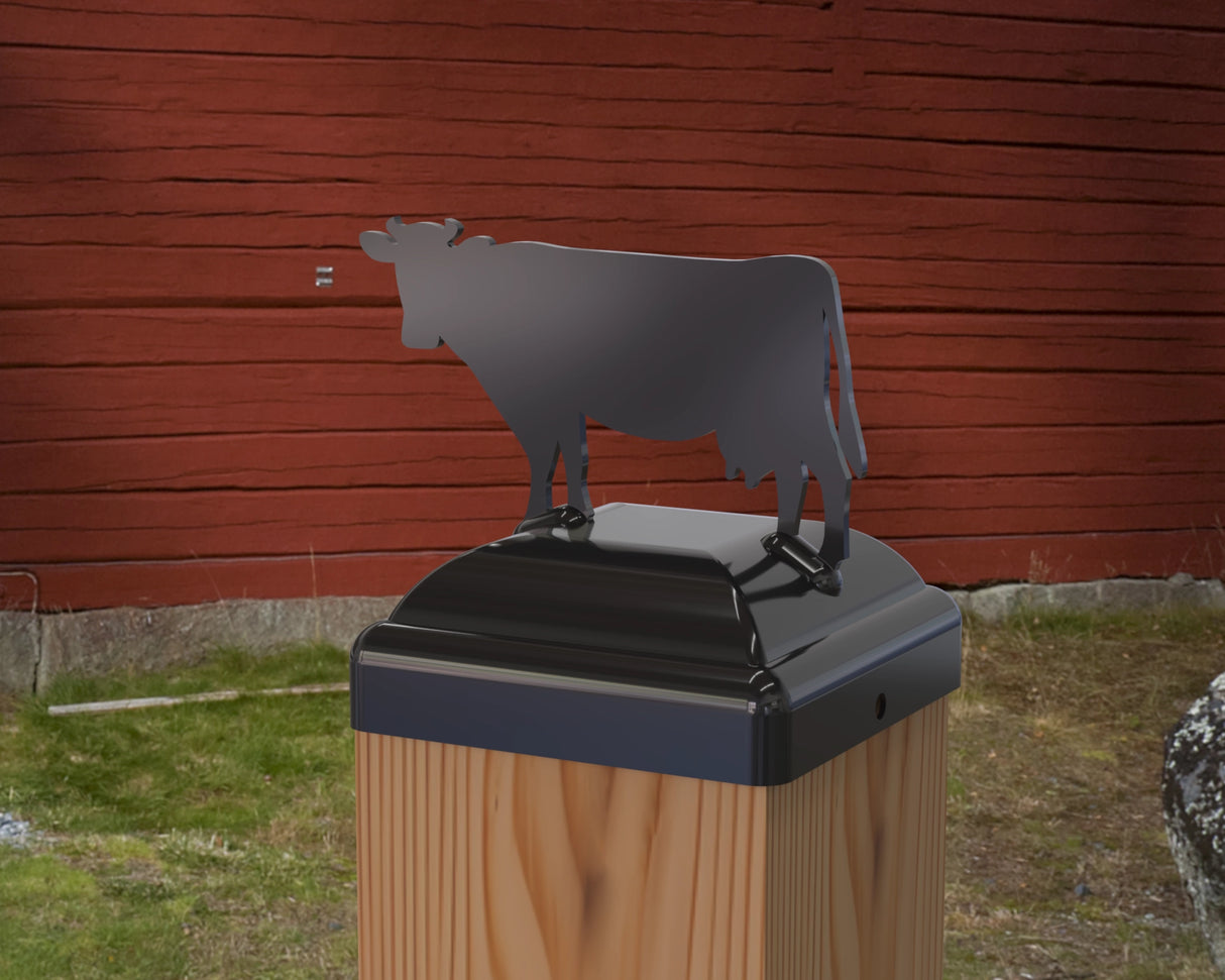Cow Fence Post Cap (Multiple Post Sizes Available) - Madison Iron and Wood