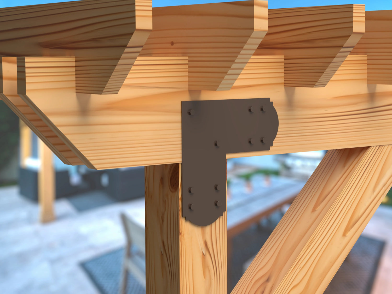 Crowned Brackets for 6x6 Dimensional Lumber - Madison Iron and Wood
