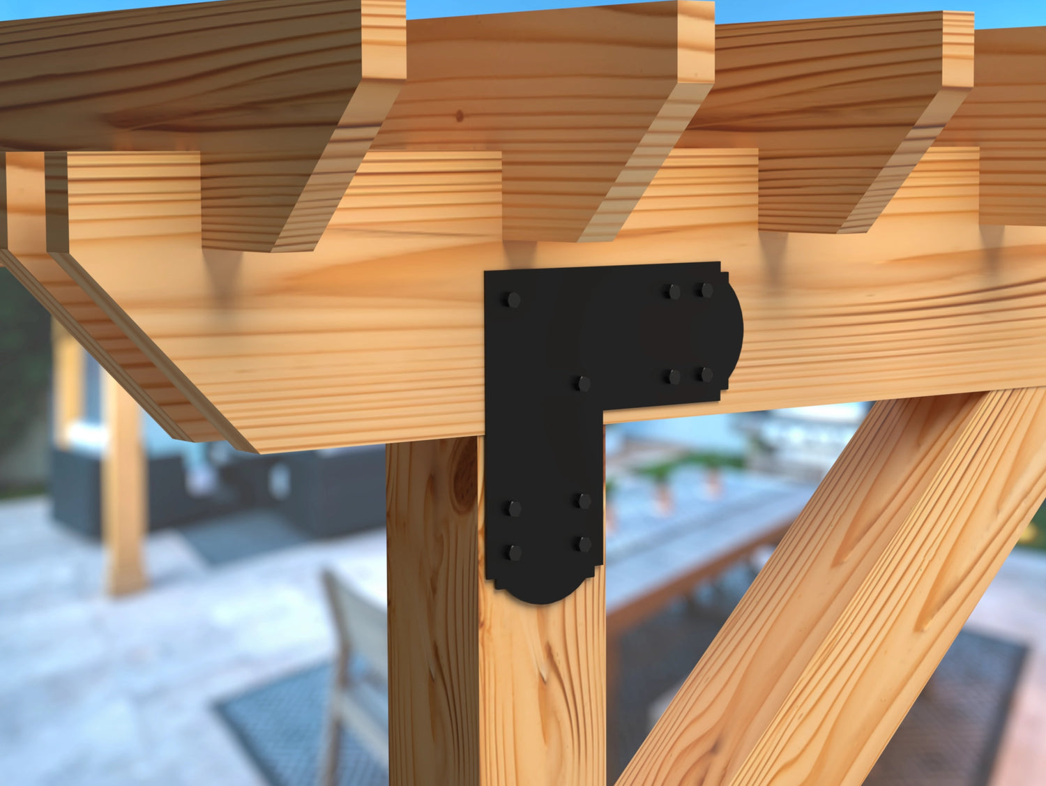 Crowned Brackets for 6x6 Dimensional Lumber - Madison Iron and Wood