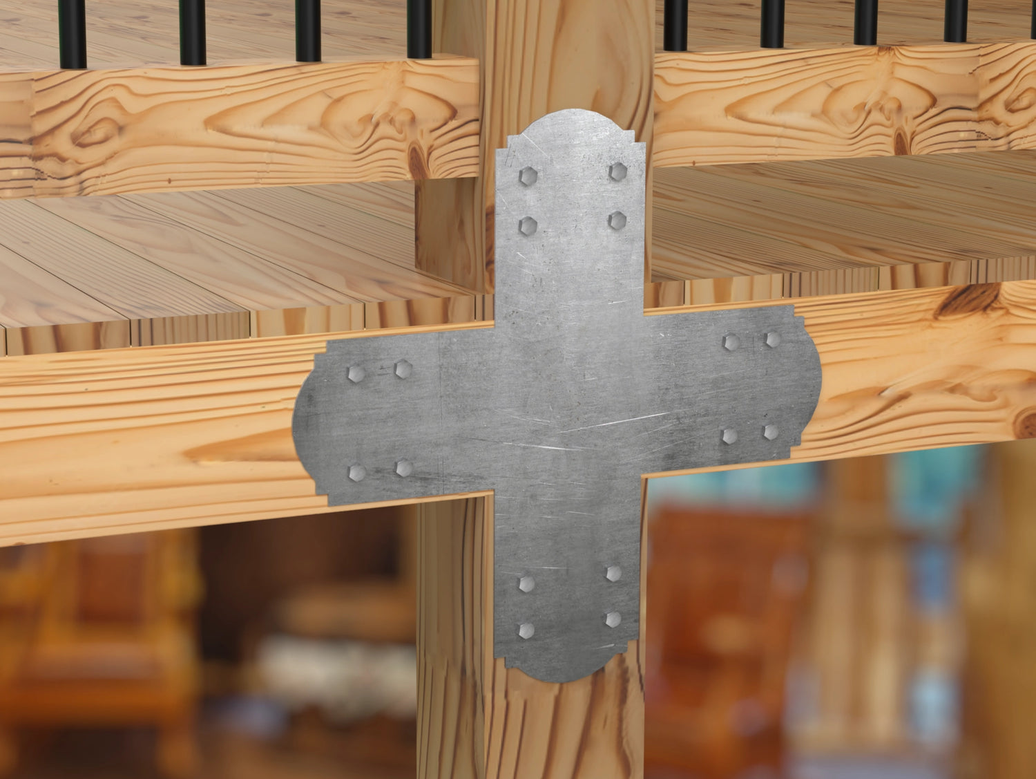 Crowned Brackets for 6x6 Dimensional Lumber - Madison Iron and Wood