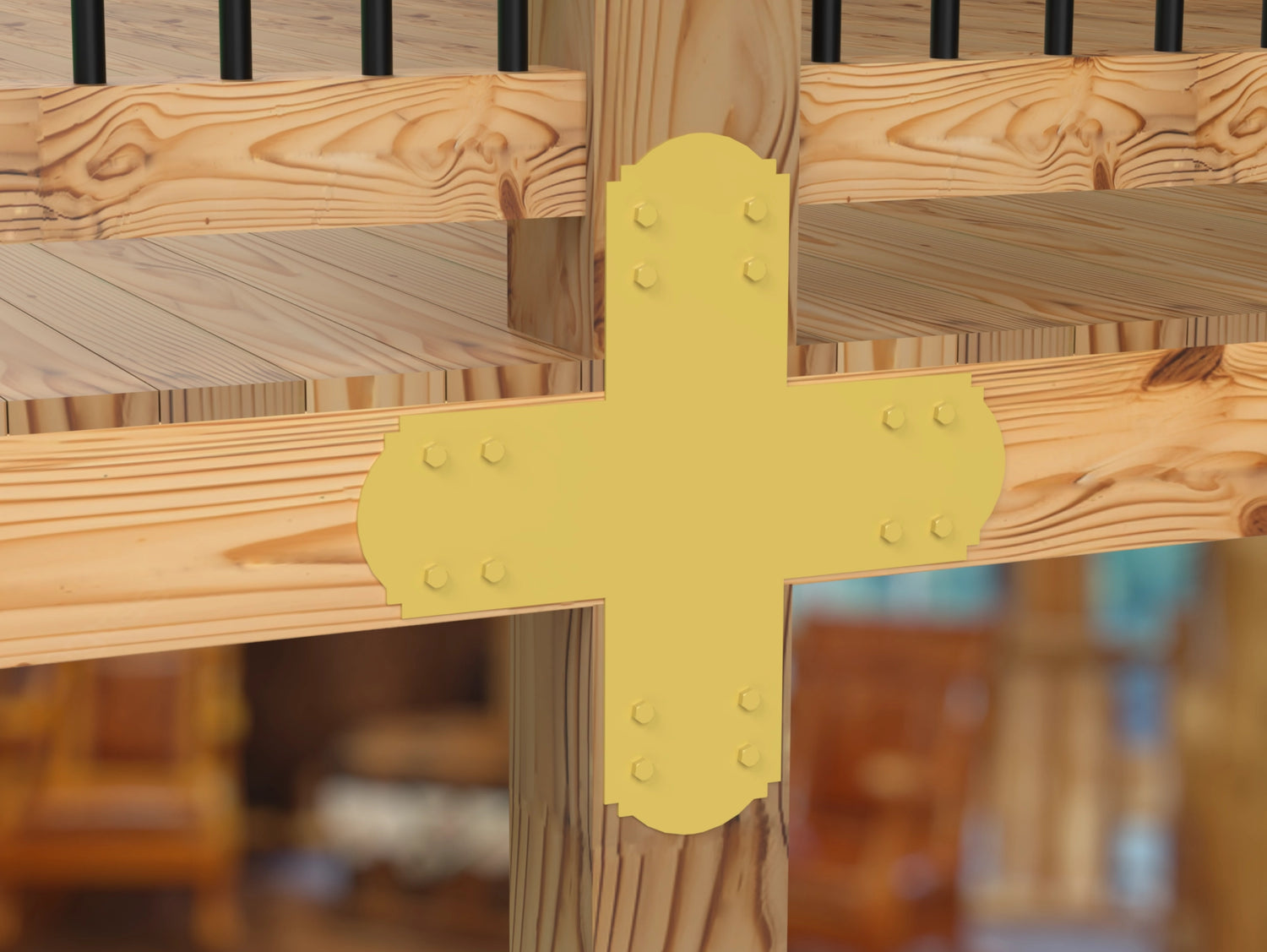Crowned Brackets for 6x6 Dimensional Lumber - Madison Iron and Wood