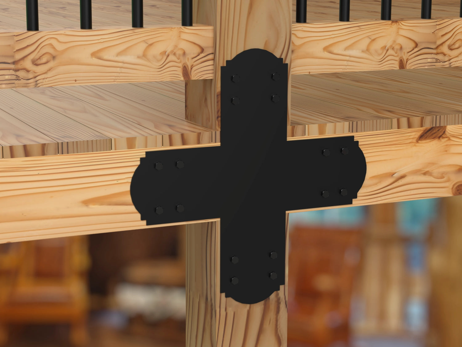 Crowned Brackets for 6x6 Dimensional Lumber - Madison Iron and Wood