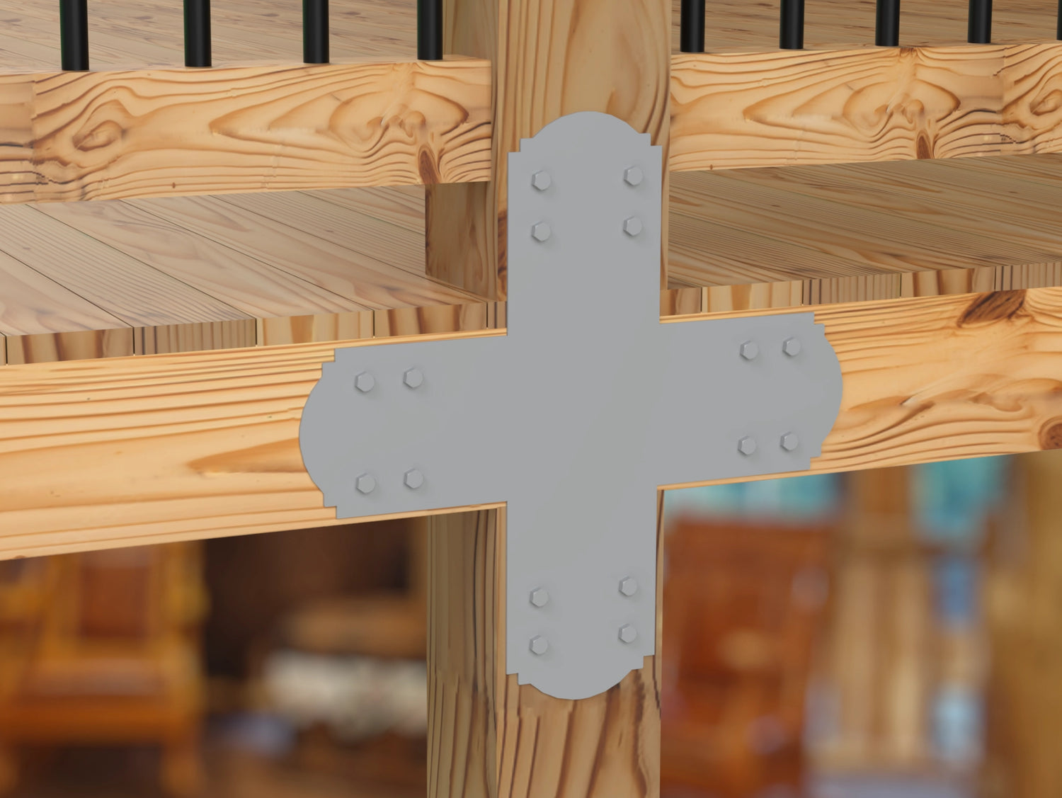 Crowned Brackets for 6x6 Dimensional Lumber - Madison Iron and Wood