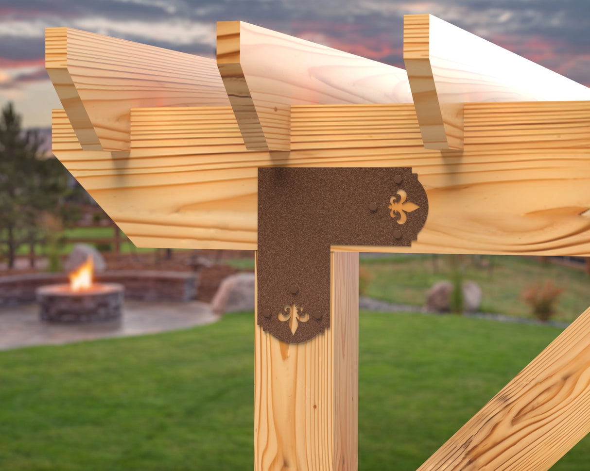 Crowned Fleur De Lis 6x6 Brackets - Madison Iron and Wood