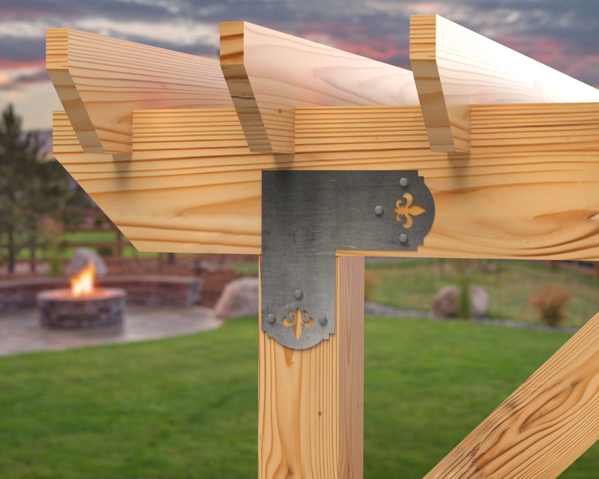 Crowned Fleur De Lis 6x6 Brackets - Madison Iron and Wood