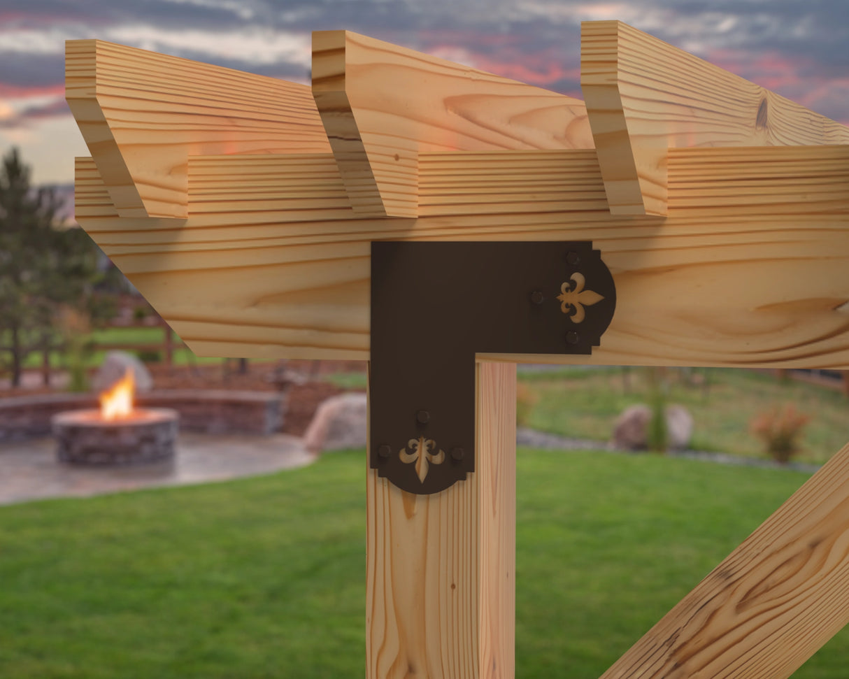 Crowned Fleur De Lis 6x6 Brackets - Madison Iron and Wood