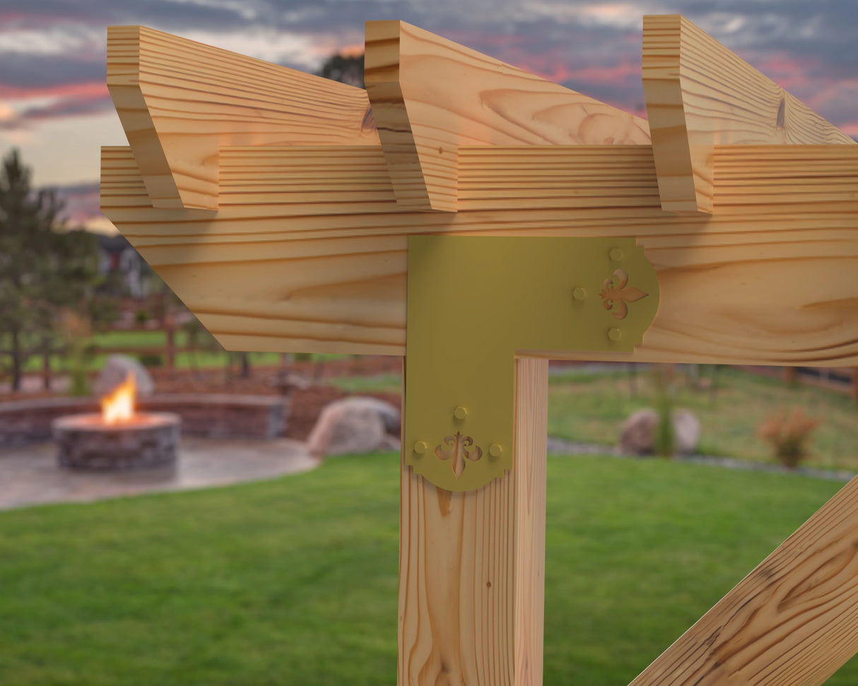 Crowned Fleur De Lis 6x6 Brackets - Madison Iron and Wood