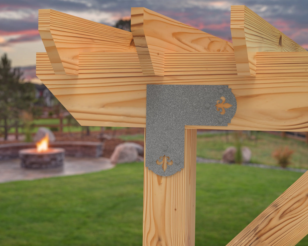 Crowned Fleur De Lis 6x6 Brackets - Madison Iron and Wood