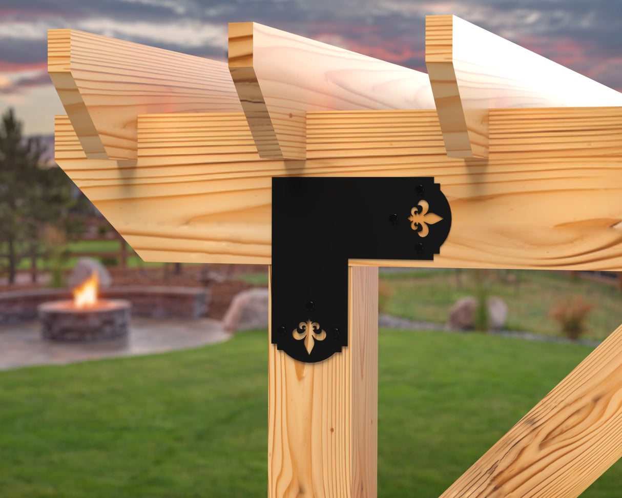 Crowned Fleur De Lis 6x6 Brackets - Madison Iron and Wood