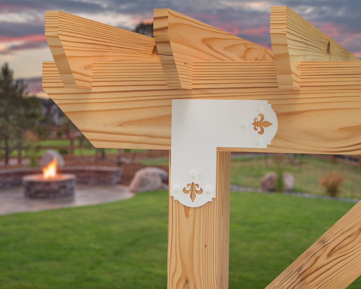 Crowned Fleur De Lis 6x6 Brackets - Madison Iron and Wood