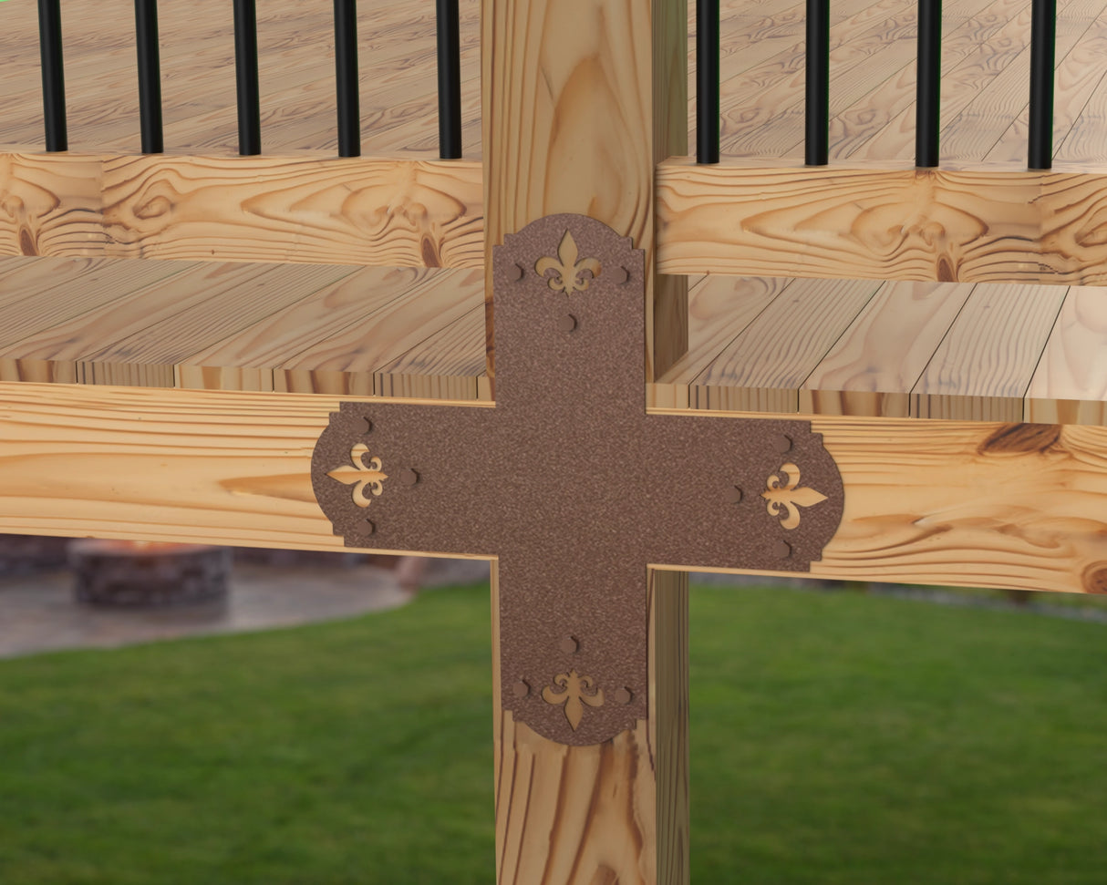 Crowned Fleur De Lis 6x6 Brackets - Madison Iron and Wood