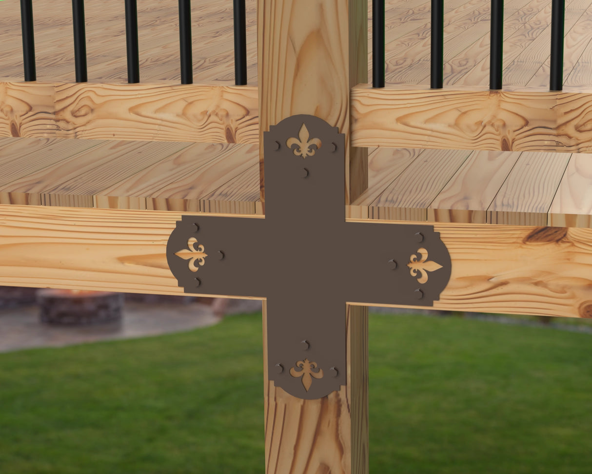 Crowned Fleur De Lis 6x6 Brackets - Madison Iron and Wood