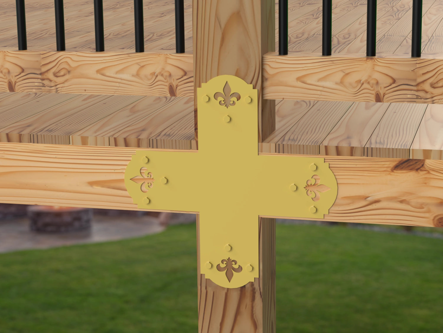 Crowned Fleur De Lis 6x6 Brackets - Madison Iron and Wood