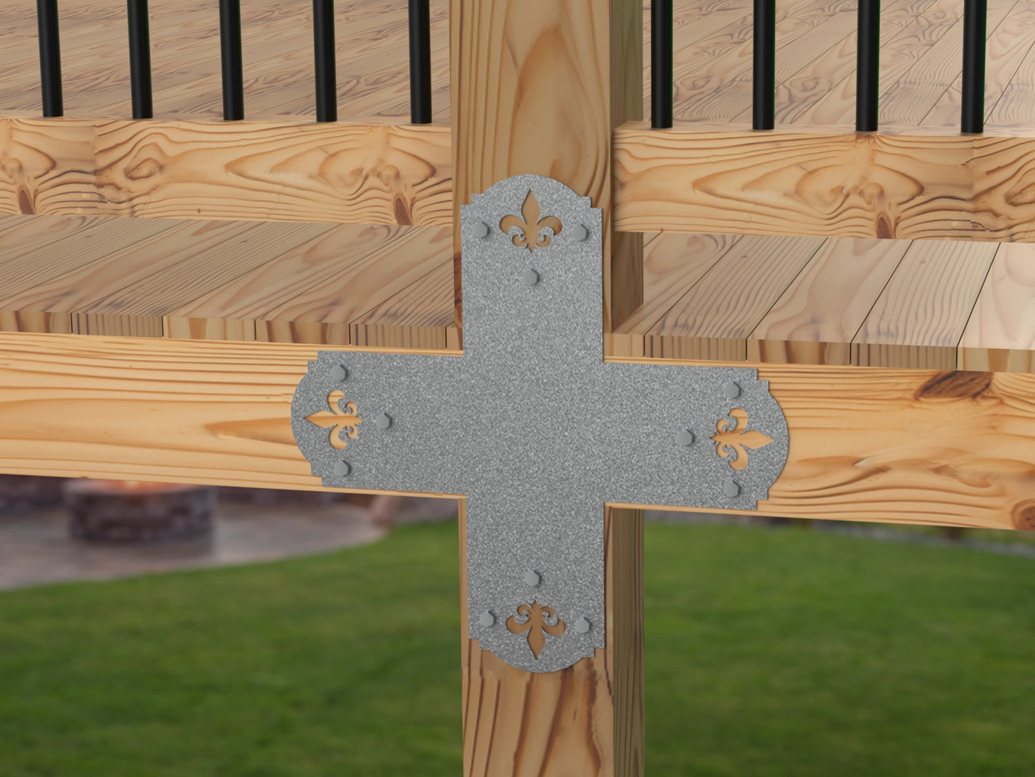Crowned Fleur De Lis 6x6 Brackets - Madison Iron and Wood