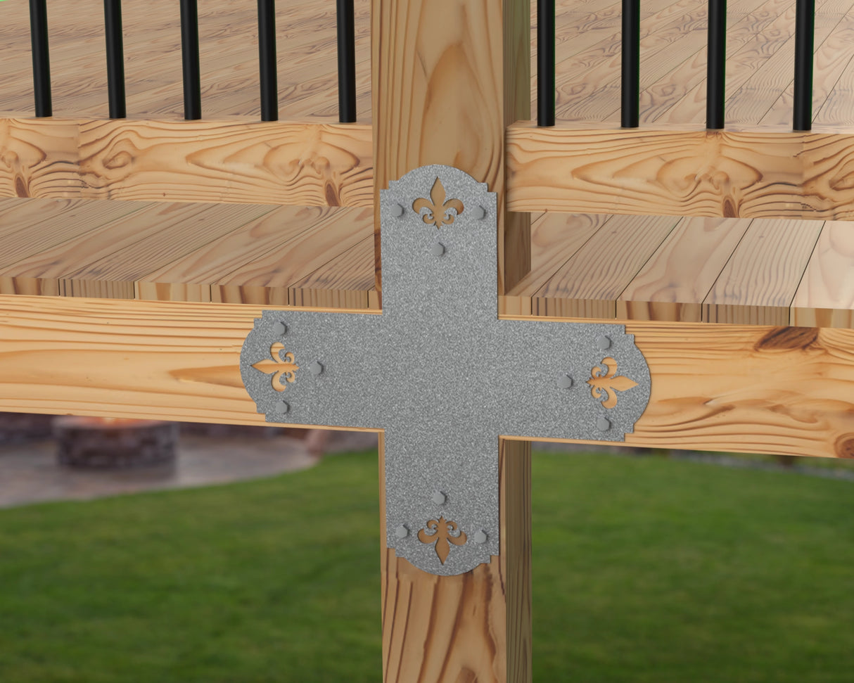 Crowned Fleur De Lis 6x6 Brackets - Madison Iron and Wood