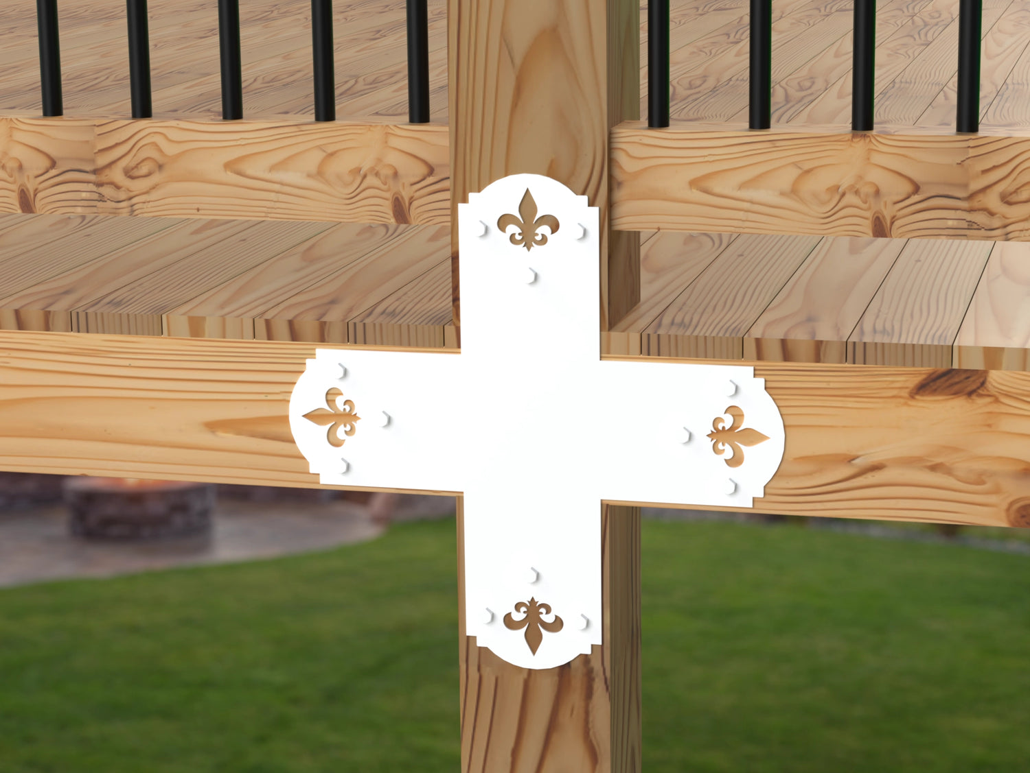 Crowned Fleur De Lis 6x6 Brackets - Madison Iron and Wood