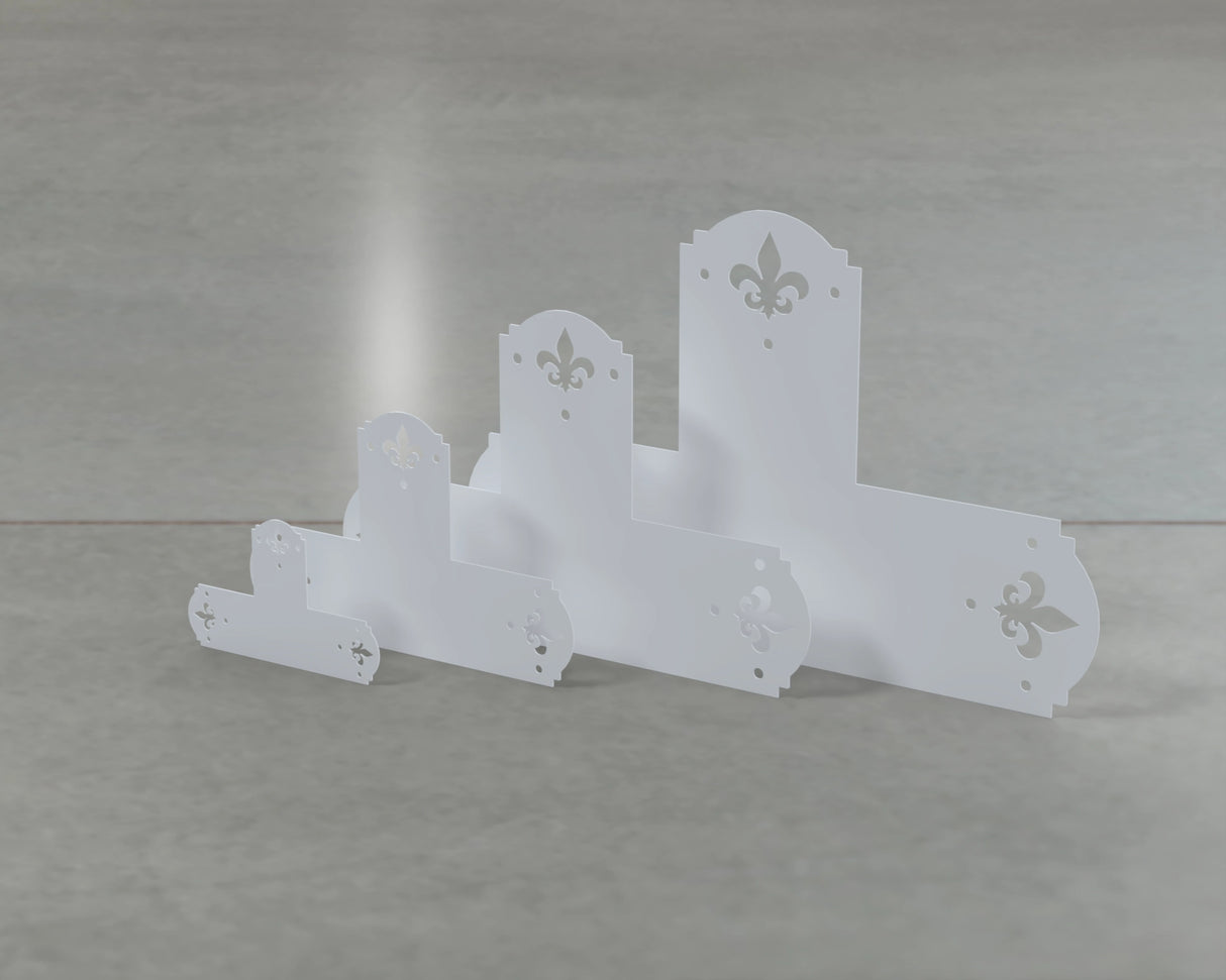 Soportes coronados de flor de lis 6x6