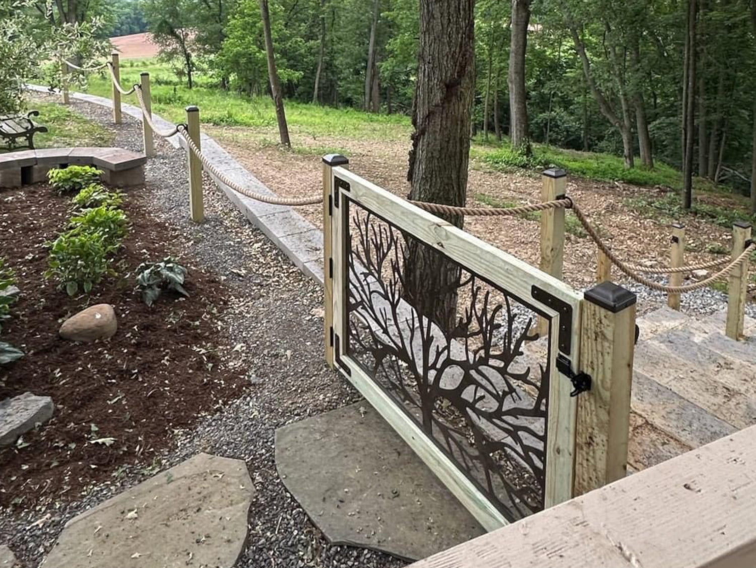 80"x30" - Bare Tree Fence/Gate Panel Insert - Madison Iron and Wood