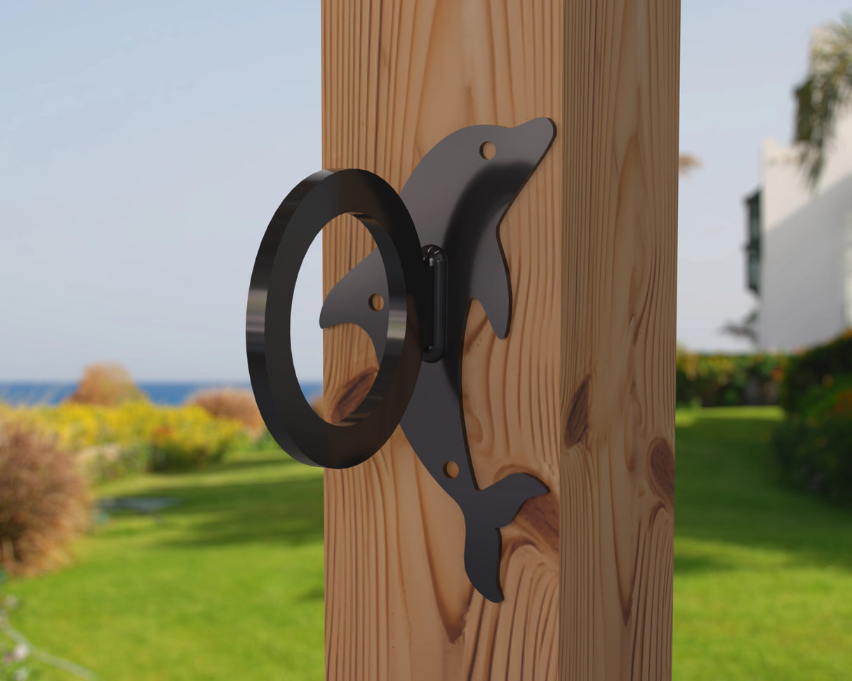 Dolphin Nautical Rope Ring, Light Strand Holder (3 sizes available) - Madison Iron and Wood