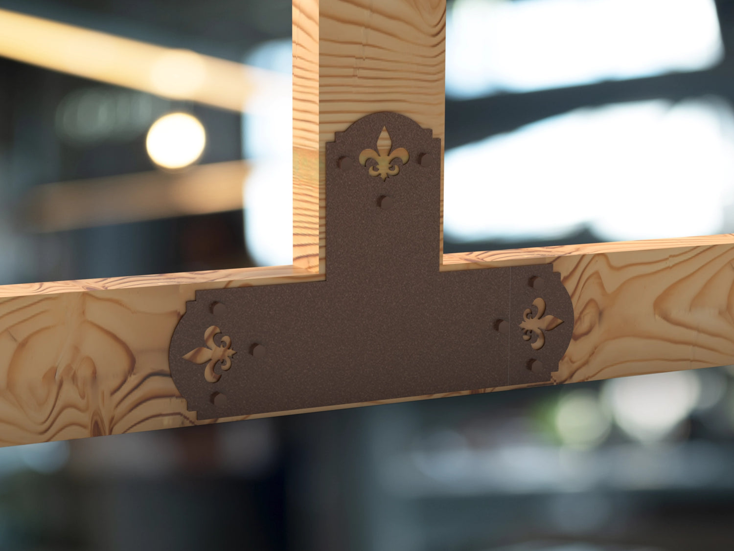 Crowned Fleur De Lis 6x6 Brackets - Madison Iron and Wood