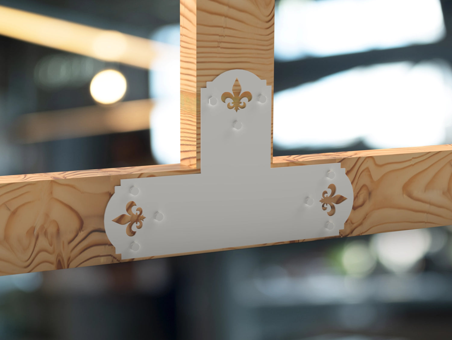 Crowned Fleur De Lis 6x6 Brackets - Madison Iron and Wood