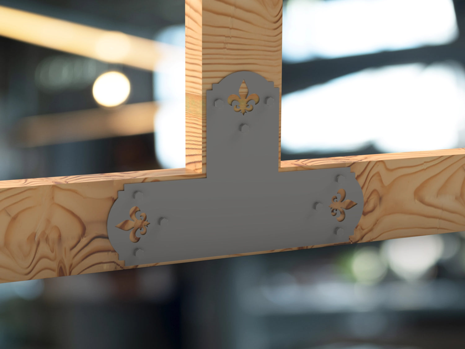 Crowned Fleur De Lis 6x6 Brackets - Madison Iron and Wood