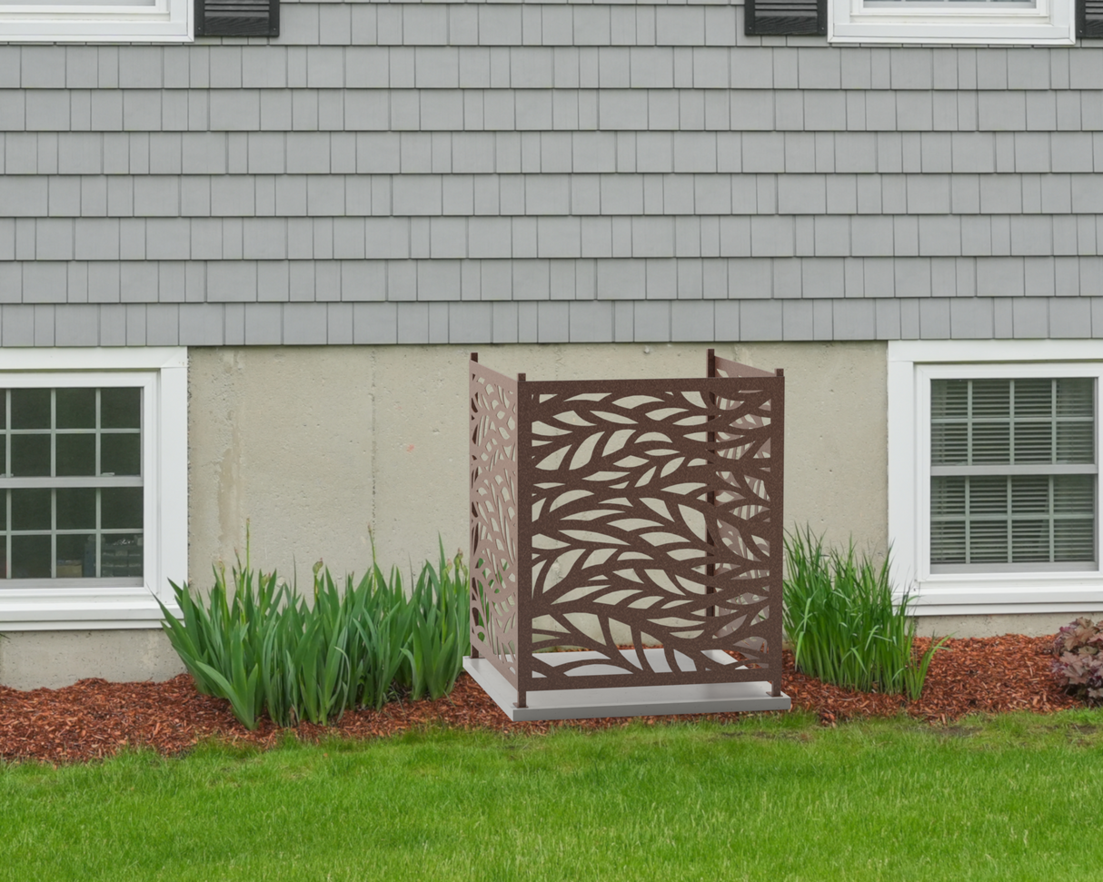 Flowing Leaves Design AC Unit Cover - Multiple Sizes - Madison Iron and Wood