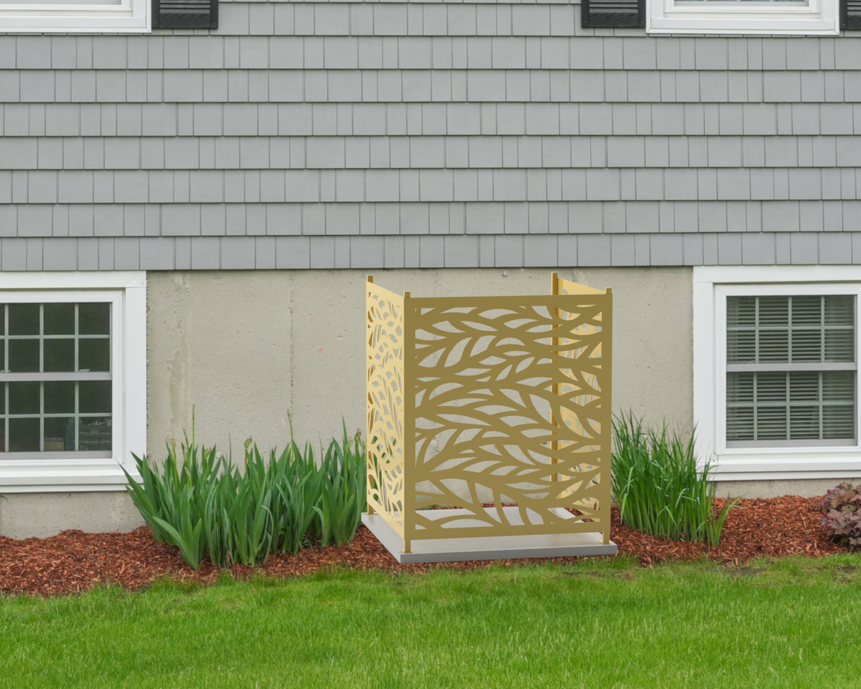 Flowing Leaves Design AC Unit Cover - Multiple Sizes - Madison Iron and Wood