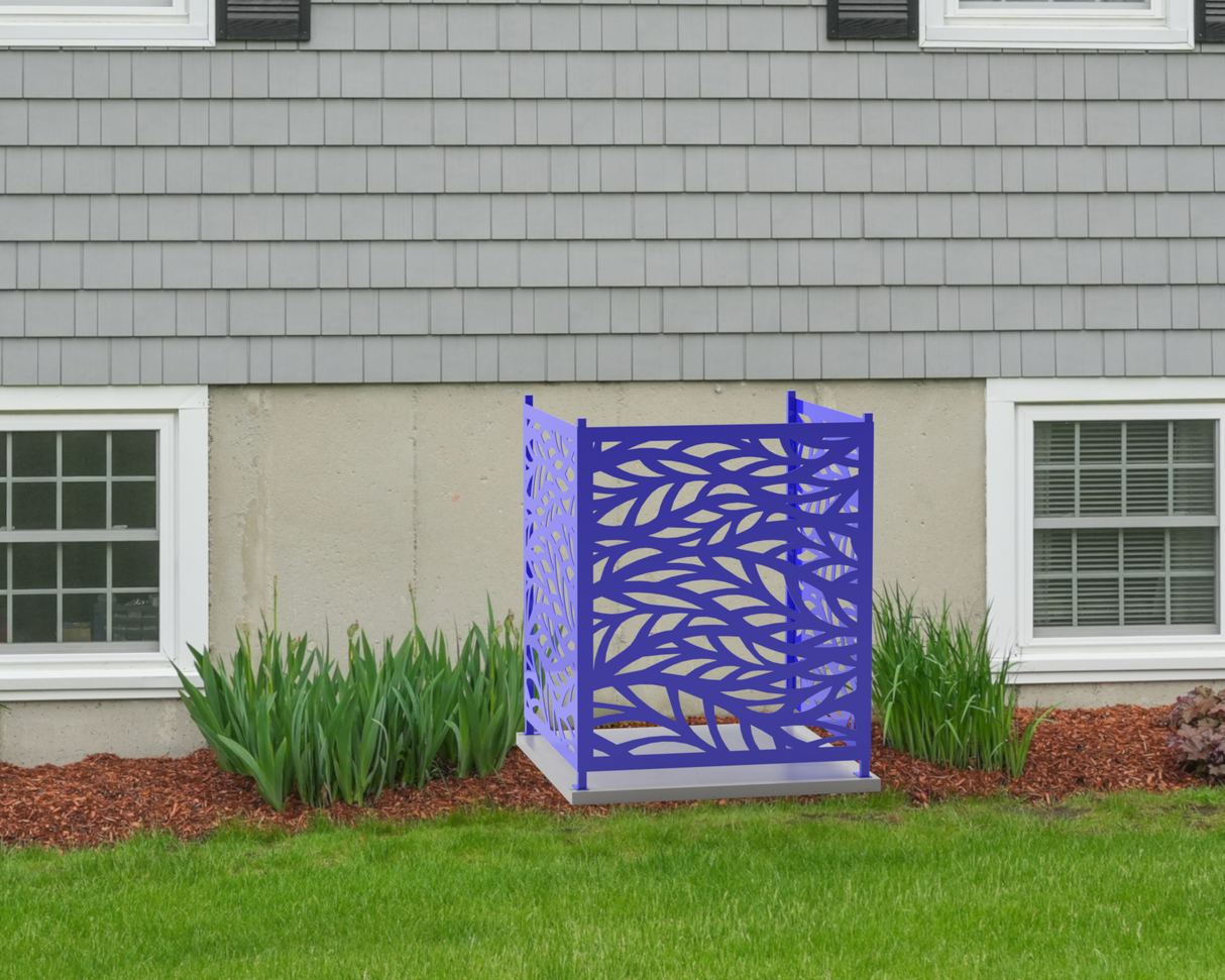 Flowing Leaves Design AC Unit Cover - Multiple Sizes - Madison Iron and Wood