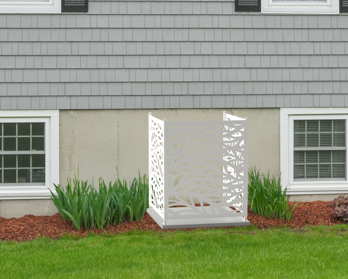Flowing Leaves Design AC Unit Cover - Multiple Sizes - Madison Iron and Wood