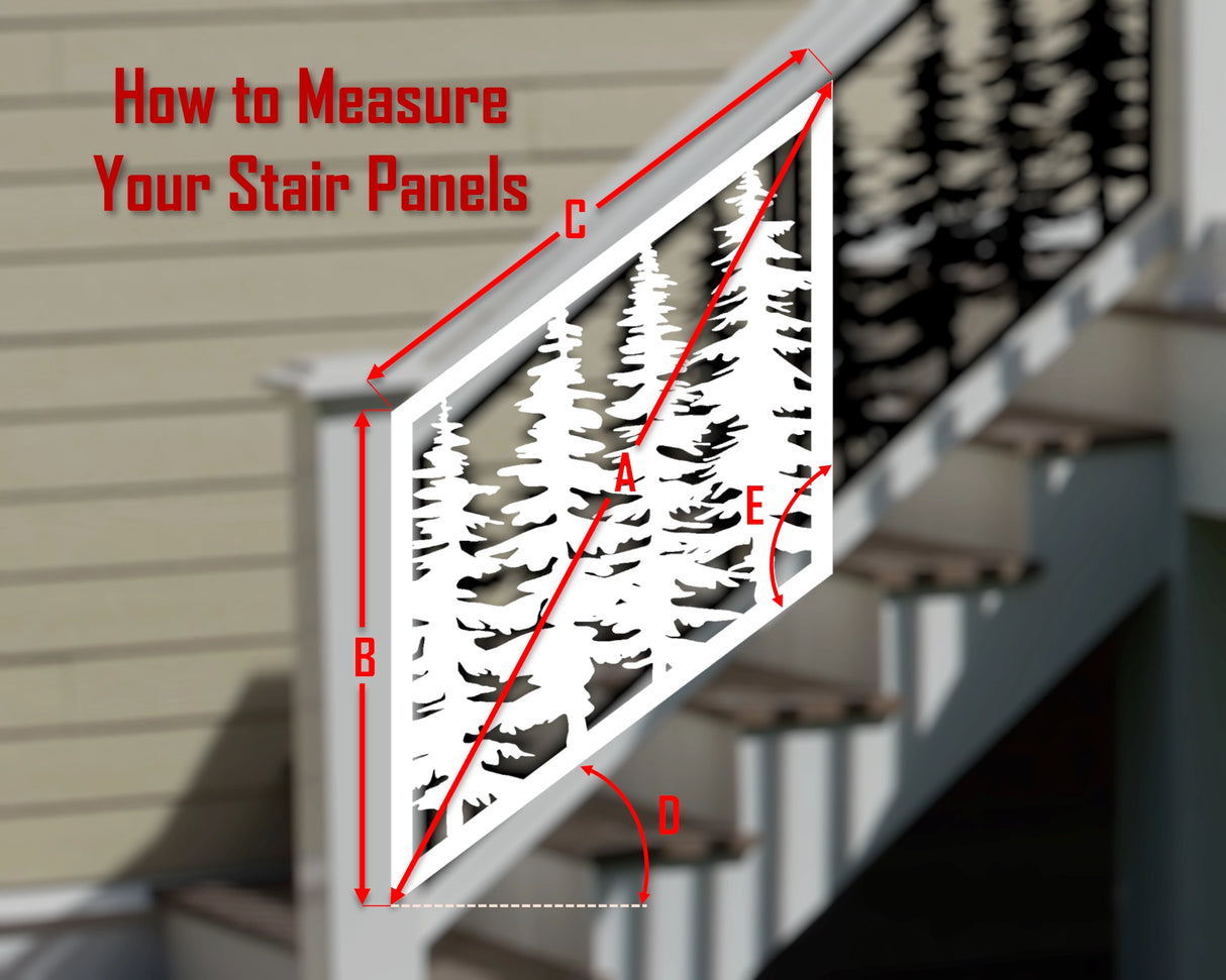Forest Stair Railing Panel Insert - Madison Iron and Wood