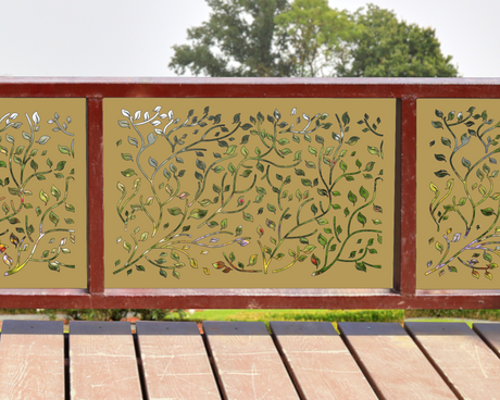80"x30" - Wind Blown Leaves Fence/Gate Panel Insert - Madison Iron and Wood